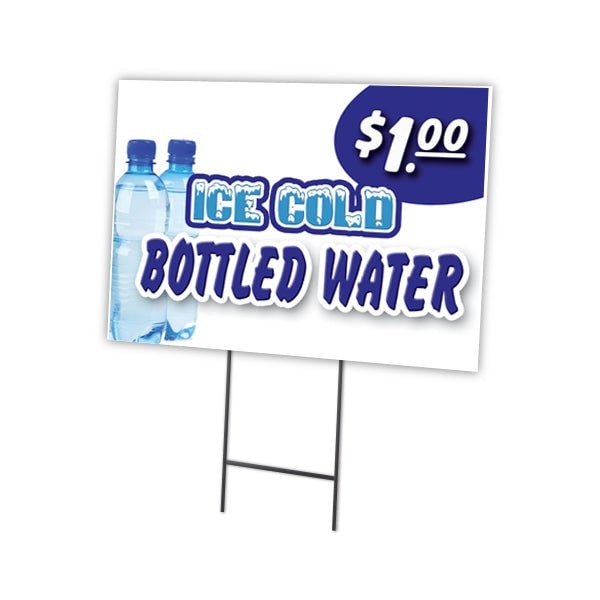 Signmission Ice Bottled Water Yard Sign & Stake outdoor plastic coroplast window, C-1216 Ice Bottled Water C-1216 Ice Bottled Water - main
